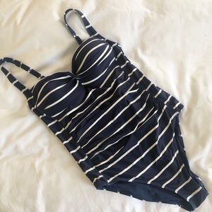 NIPTUCK SWIM One-Piece Navy White Stripe